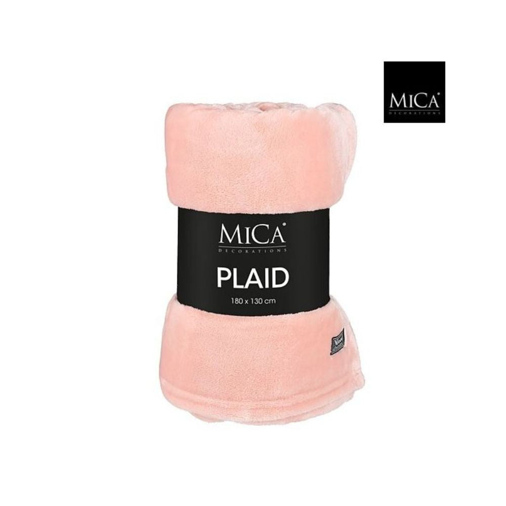 Mica Decorations Famke Fleece Plaid - L180 x W130 cm - Peach