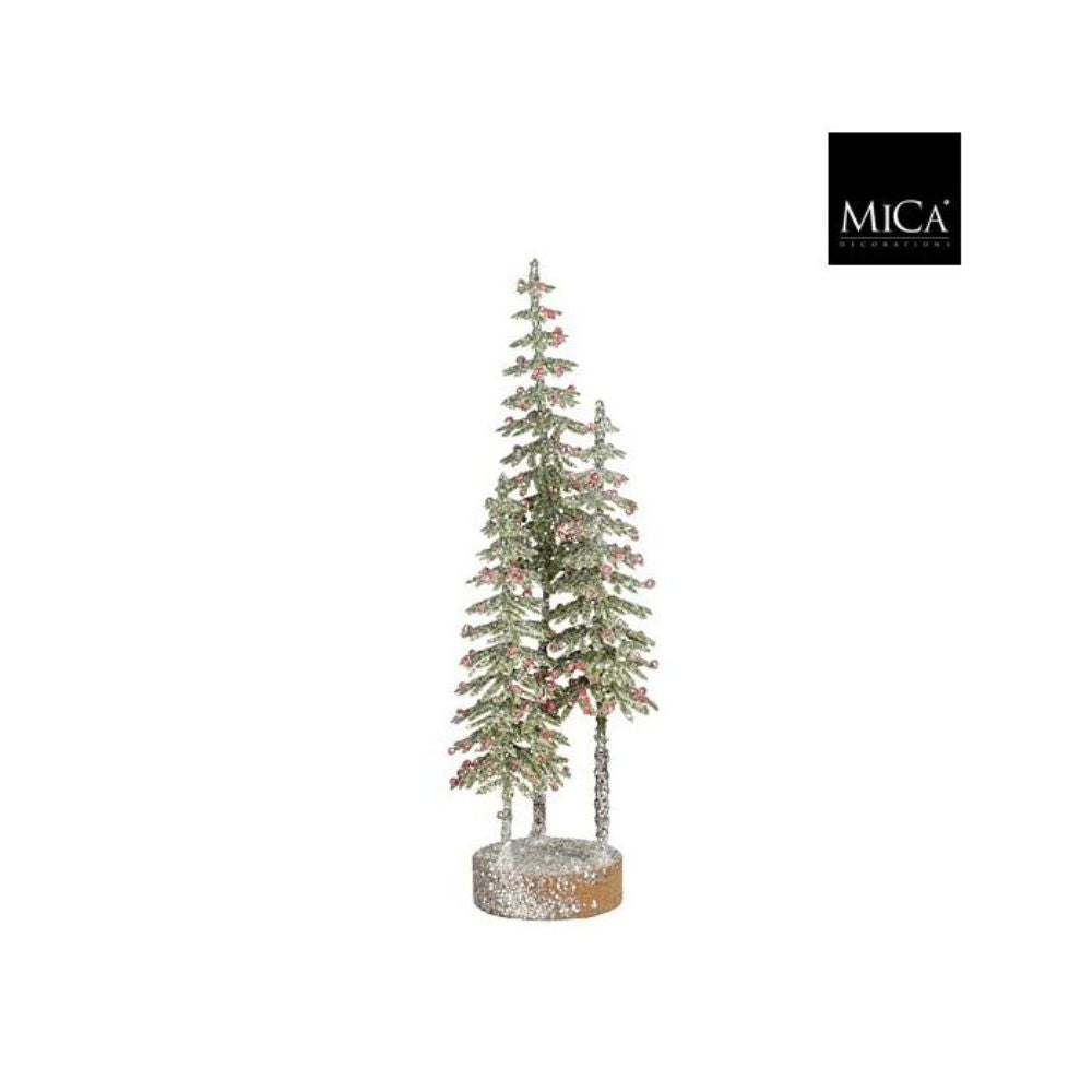 Mica Decorations Green Frosted Tree Ornament
