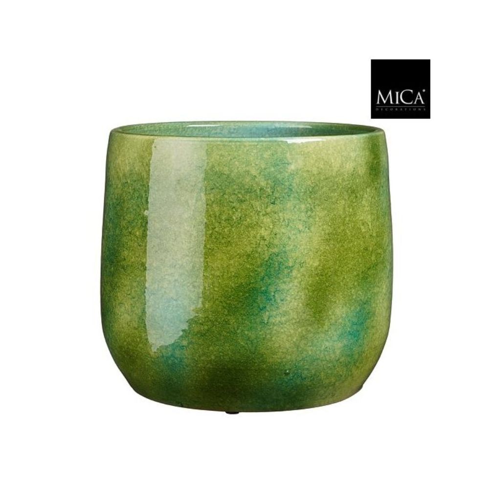 Mica Decorations Hugo Pot Round Green - H30 x D35cm