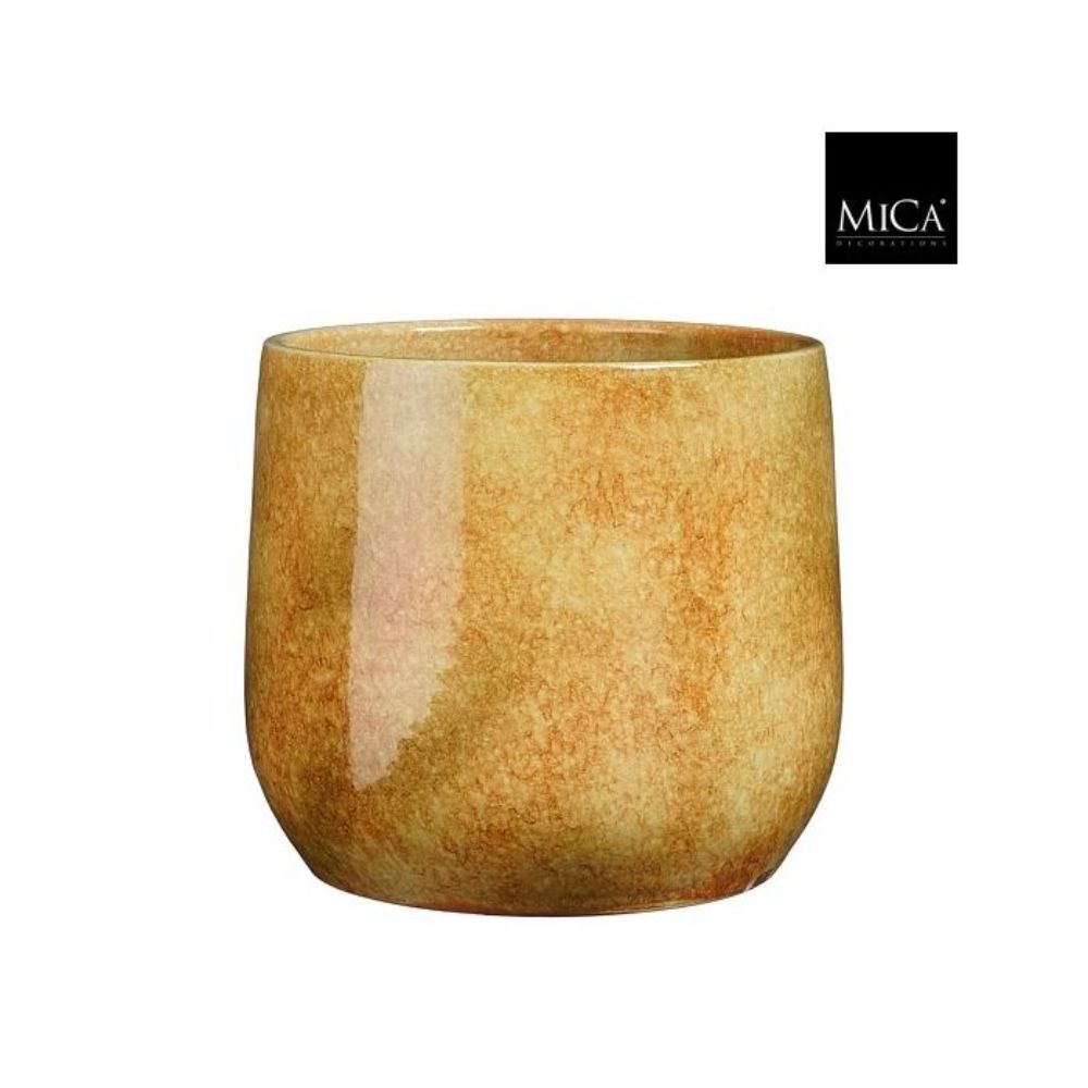 Mica Decorations Hugo Pot Round Ochre - H25 x D28cm