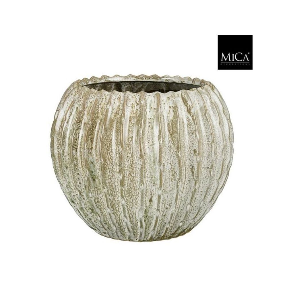 Mica Decorations Jovi Pot Round Green - H23 x D28.5cm