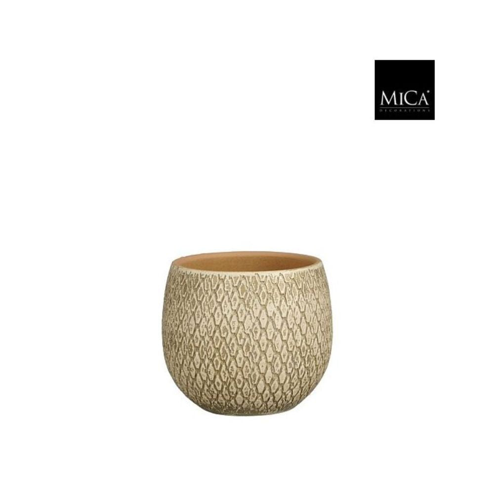 Mica Decorations Madeira Pot Round Cream - H18 x D18cm