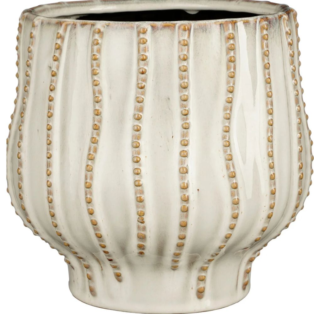 Mica Decorations 17cm White Cathy Pot