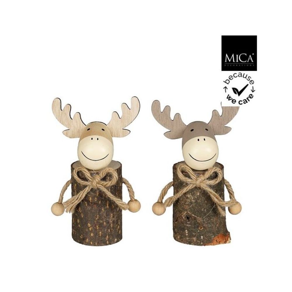 Mica Decorations Wooden Reindeer (Choice of 2)