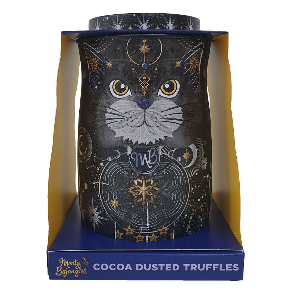 Monty Bojangles 135g Cosmic Blink Cookie Moon Cocoa Dusted Truffles Cat Tin
