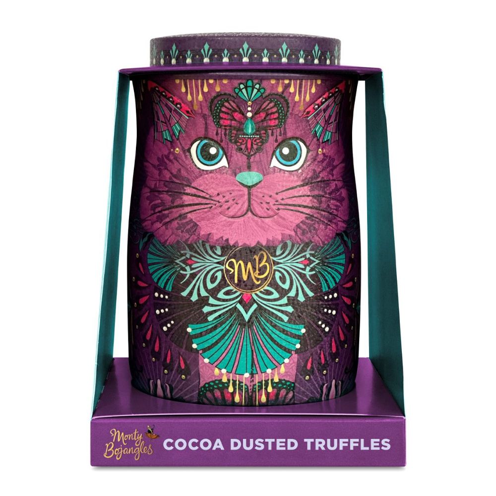 Monty Bojangles 135g Violet Rebel Choccy Scoffy Truffles Cat Tin