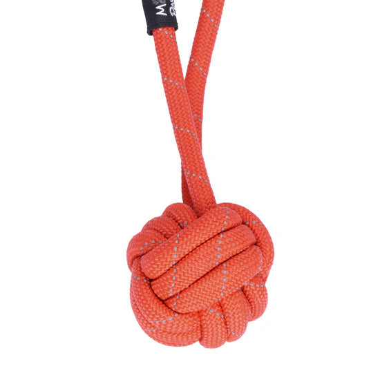 Mountain Paws Ball Rope Dog Toy - Orange