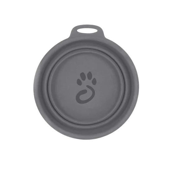 Mountain Paws Silicone Collapsible Dog Bowl - Grey
