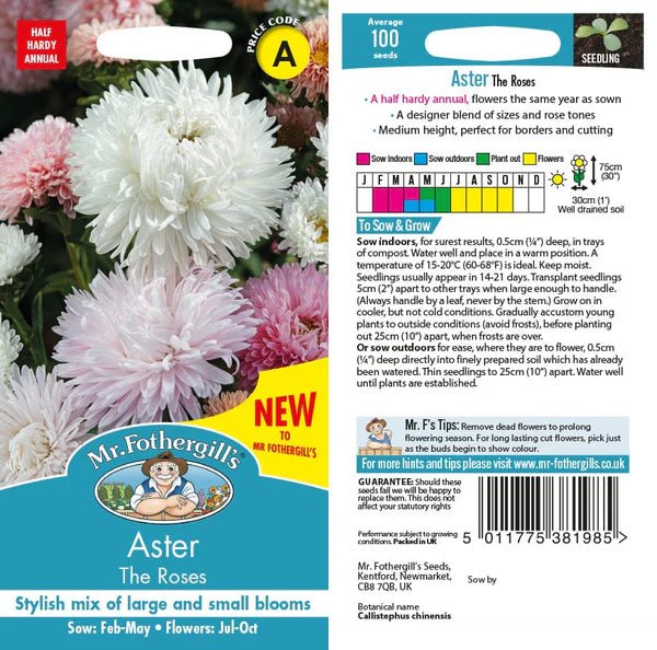 Mr Fothergills Aster The Roses Flower Seeds - Old Railway Line Garden Centre