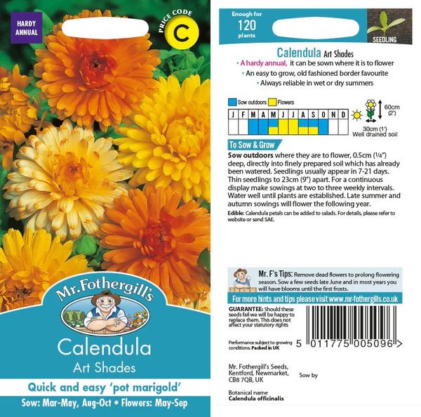 Mr Fothergills Calendula Art Shades Seeds - Old Railway Line Garden Centre