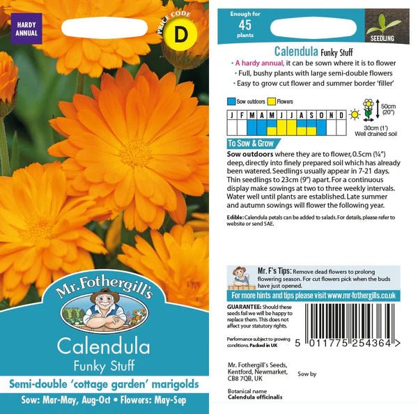 Mr Fothergills Calendula Funky Stuff Seeds - Old Railway Line Garden Centre