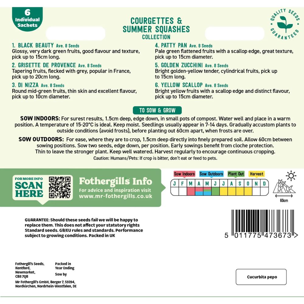 Mr Fothergill's Courgettes & Summer Squashes Collection Seeds