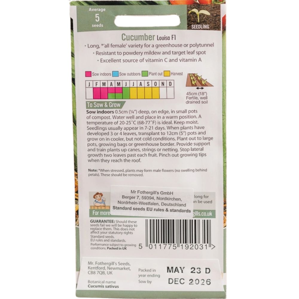 Mr Fothergill's Cucumber Louisa F1 Seeds