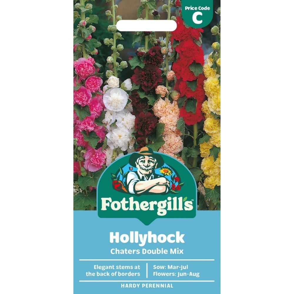Mr Fothergills Hollyhock Chaters Double Mixed Seeds - Old Railway Line Garden Centre