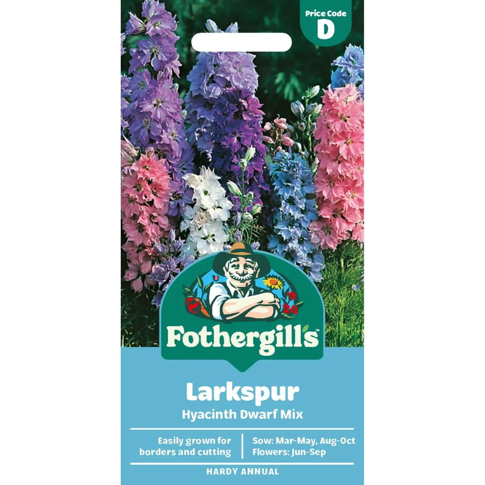 Mr Fothergill's Larkspur Hyacynth Dwarf Mixed Seeds