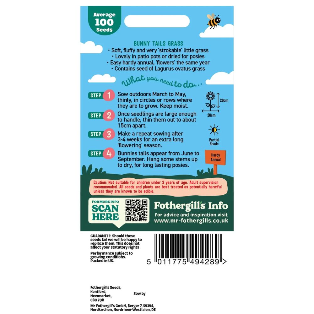 Mr Fothergill's Little Gardeners Bunny Tails Grass Seeds