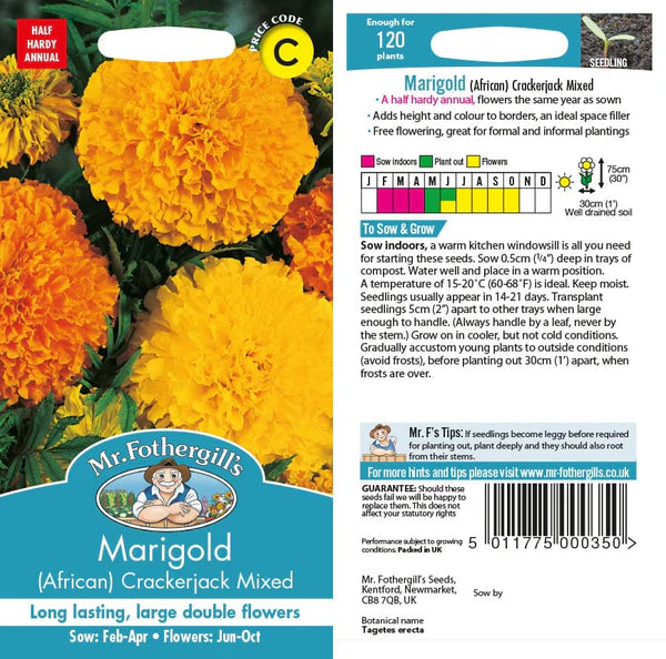 Mr Fothergills Marigold (African) Crackerjack Mixed Seeds