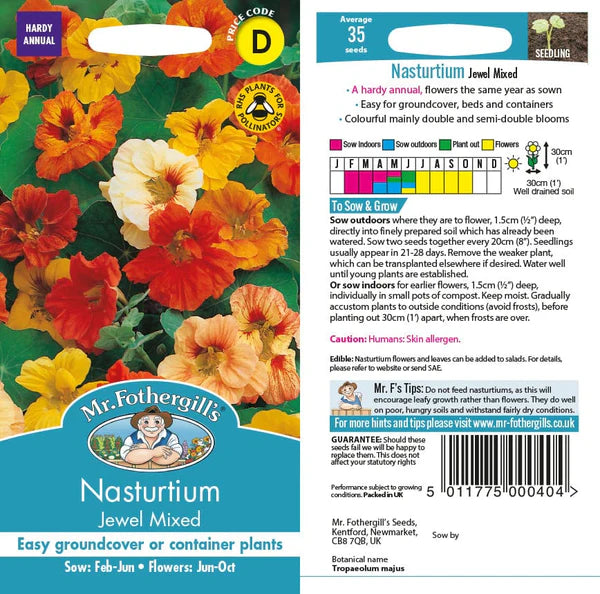 Mr Fothergills Nasturtium Jewel Mixed Seeds