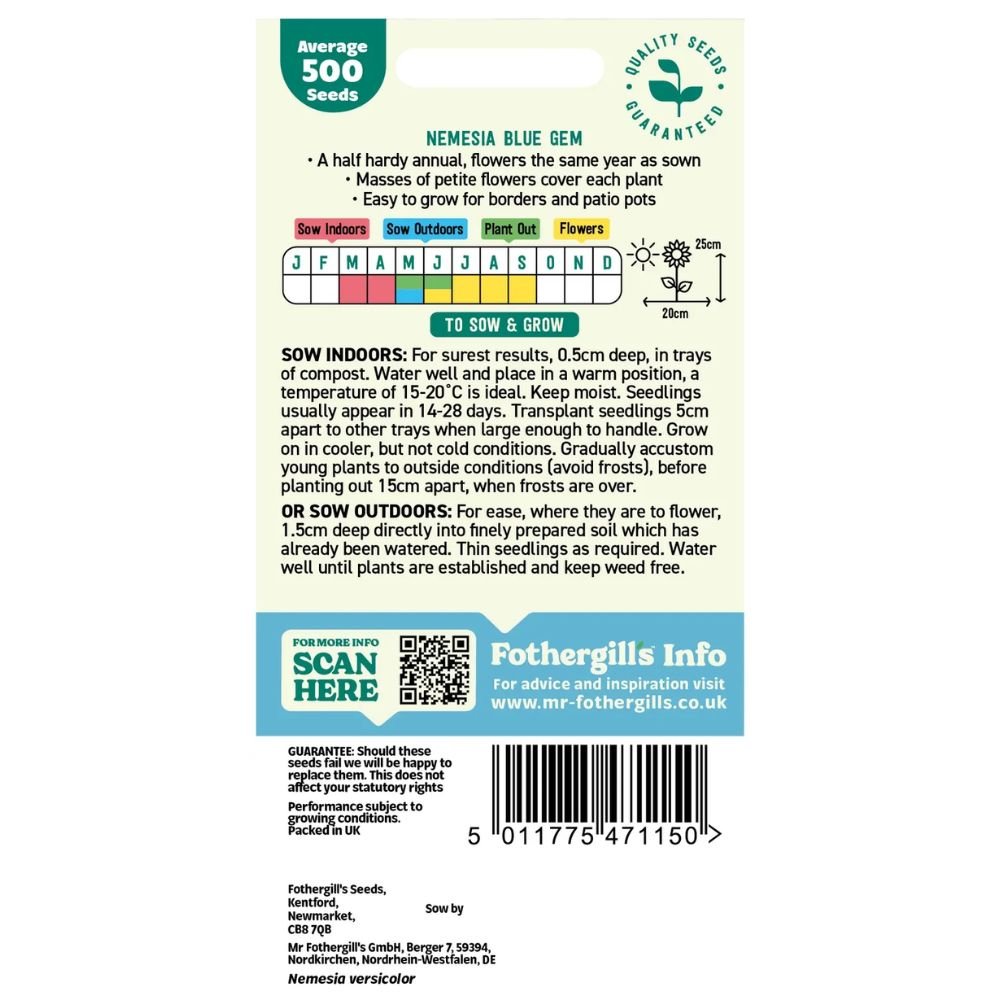 Mr Fothergill's Nicotiana Lime Green Seeds - Old Railway Line Garden Centre