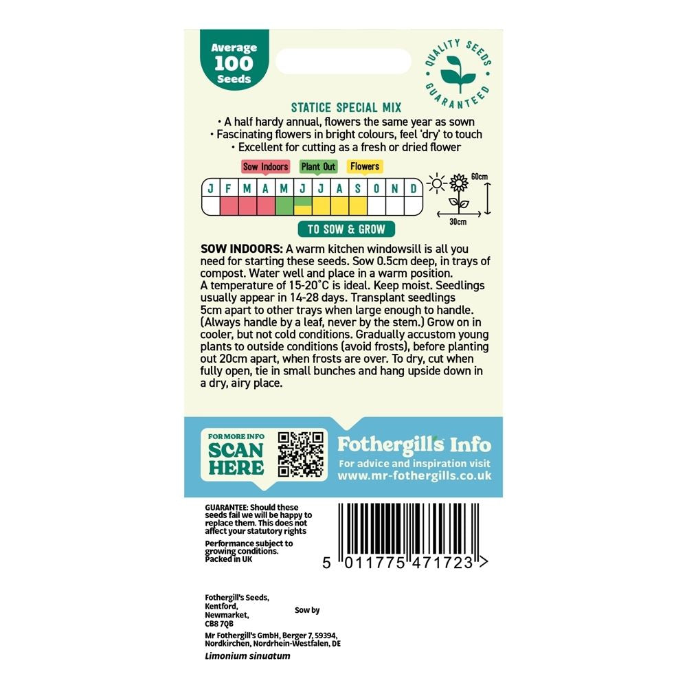 Mr Fothergill's Statice Special Mix Seeds
