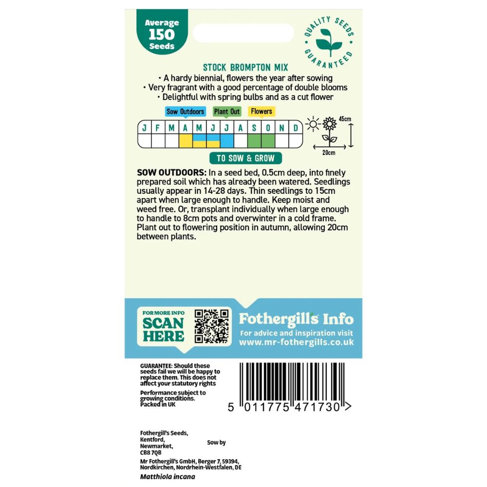 Mr Fothergills Stock Brompton Mixed Seeds