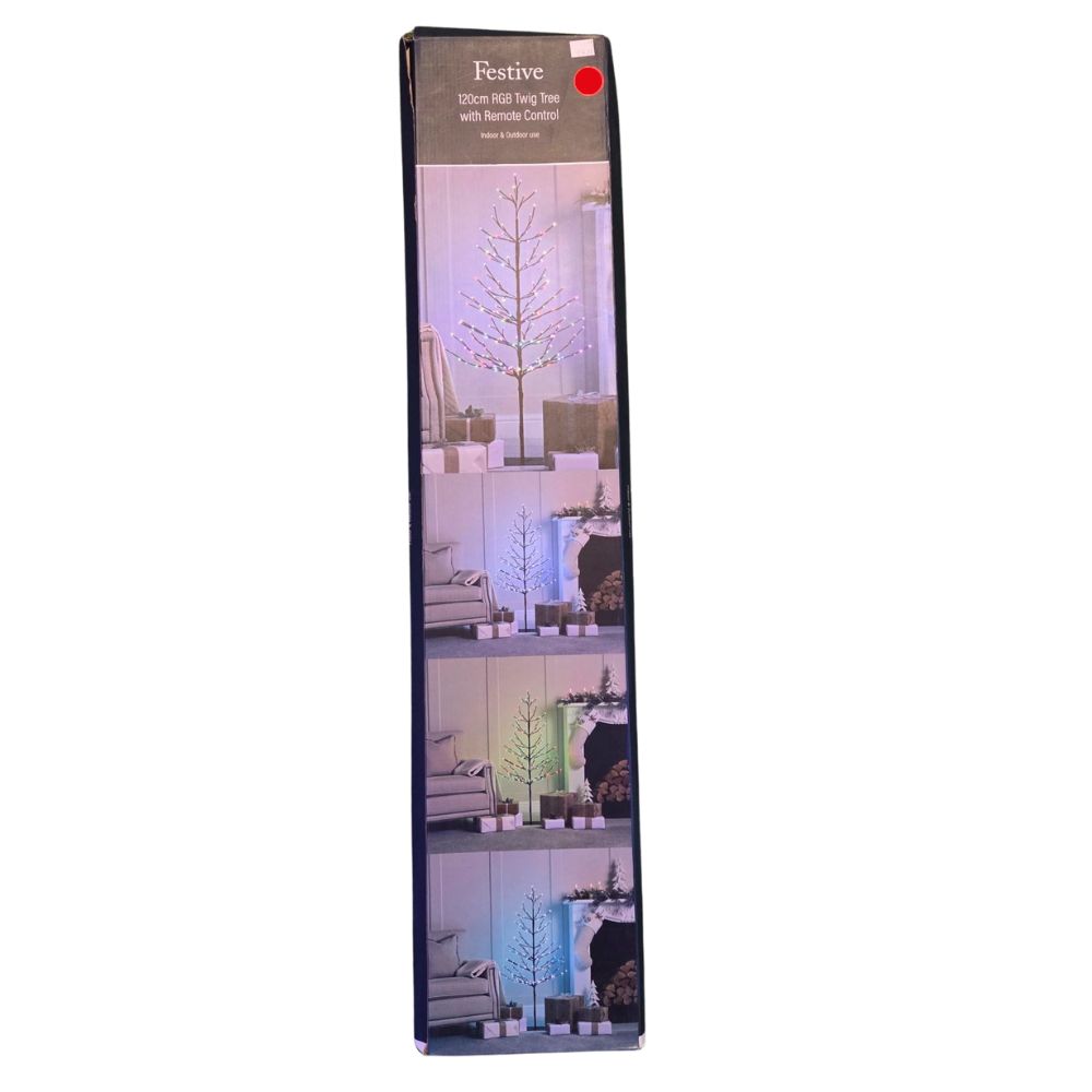 Festive 1.2m (4ft) RGB Twig Tree with Remote