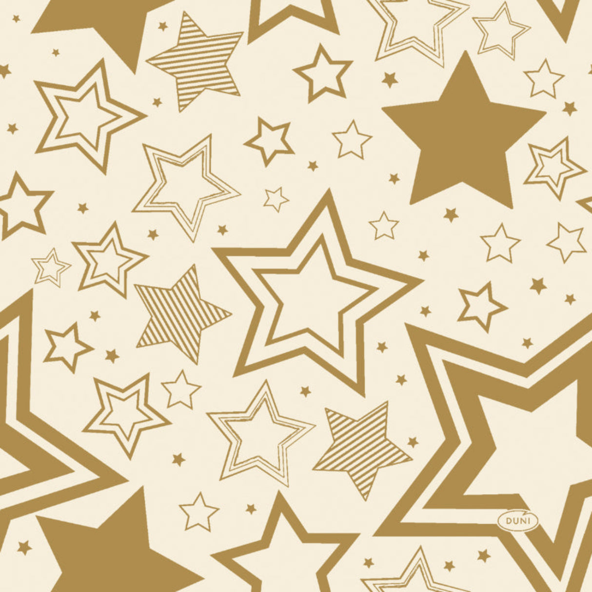 Pattern of gold stars on a beige background
