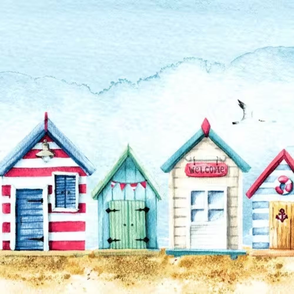 N.J Products Beach Houses Paper Napkins - Pack of 20