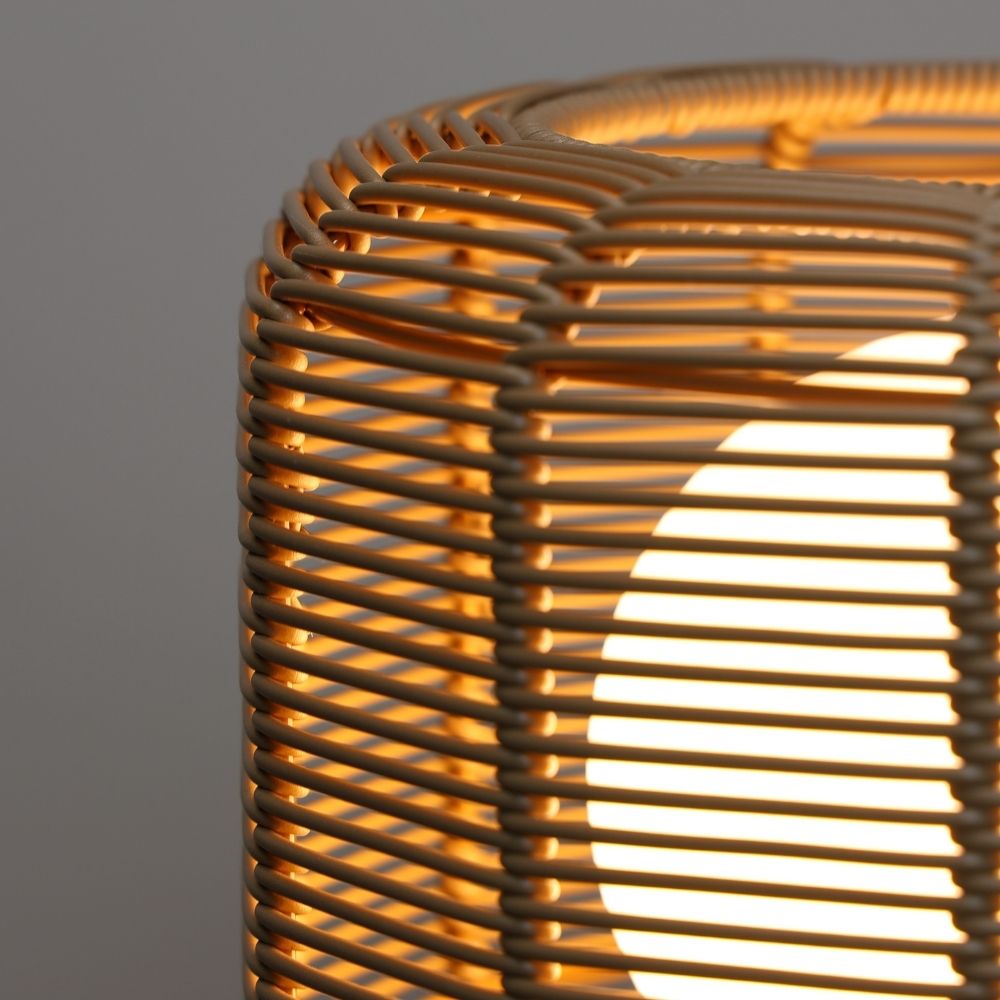 Noma 1.5m Toscana Rattan Floor Lamp - Sesame
