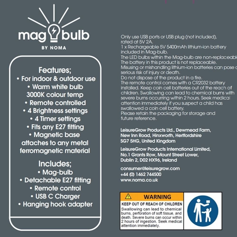 Noma Magbulb with Remote - Old Railway Line Garden Centre