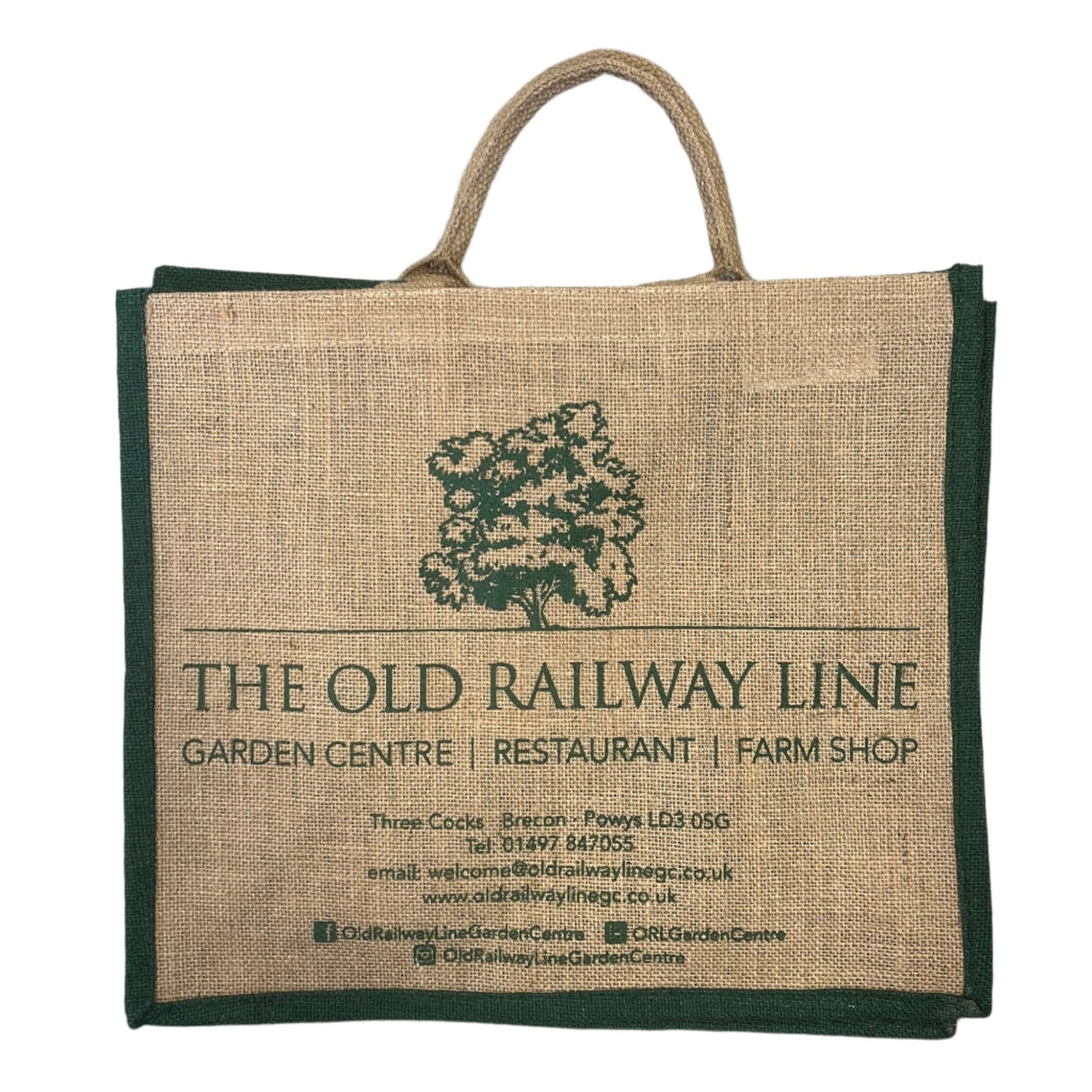 Old Railway Line Large Jute Bag for Life - Old Railway Line Garden Centre