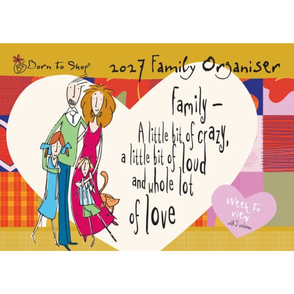 Otter House Born to Shop Week-To-View Planner A4 Calendar 2027