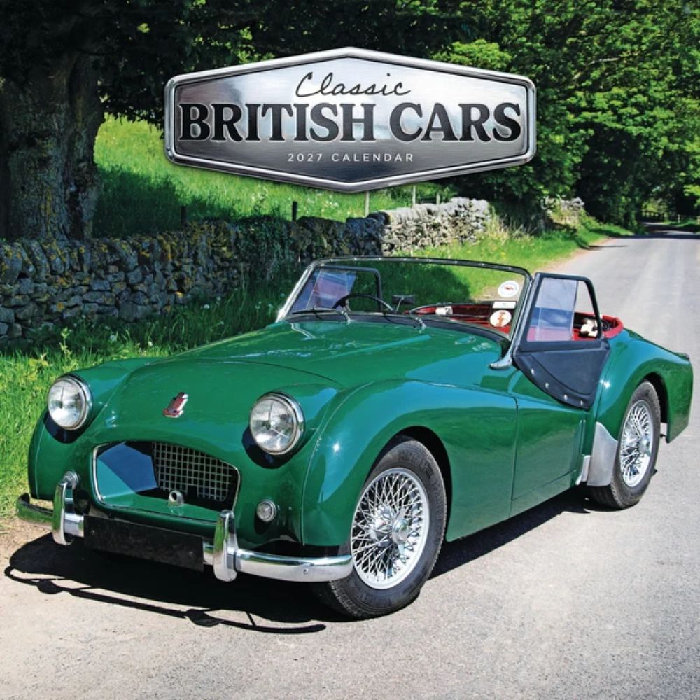 Otter House Classic British Cars Wall Calendar 2027