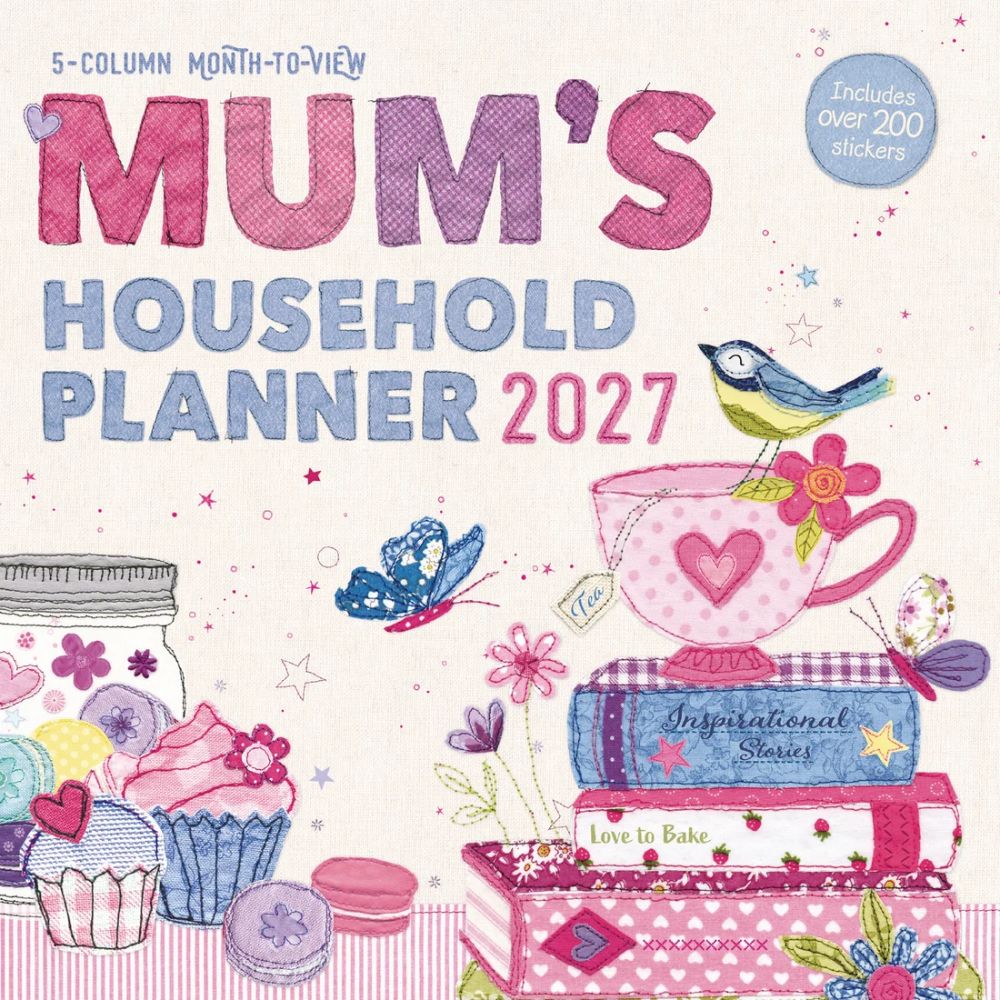Otter House Mums Fabric Househol Planner Wall Calendar 2027