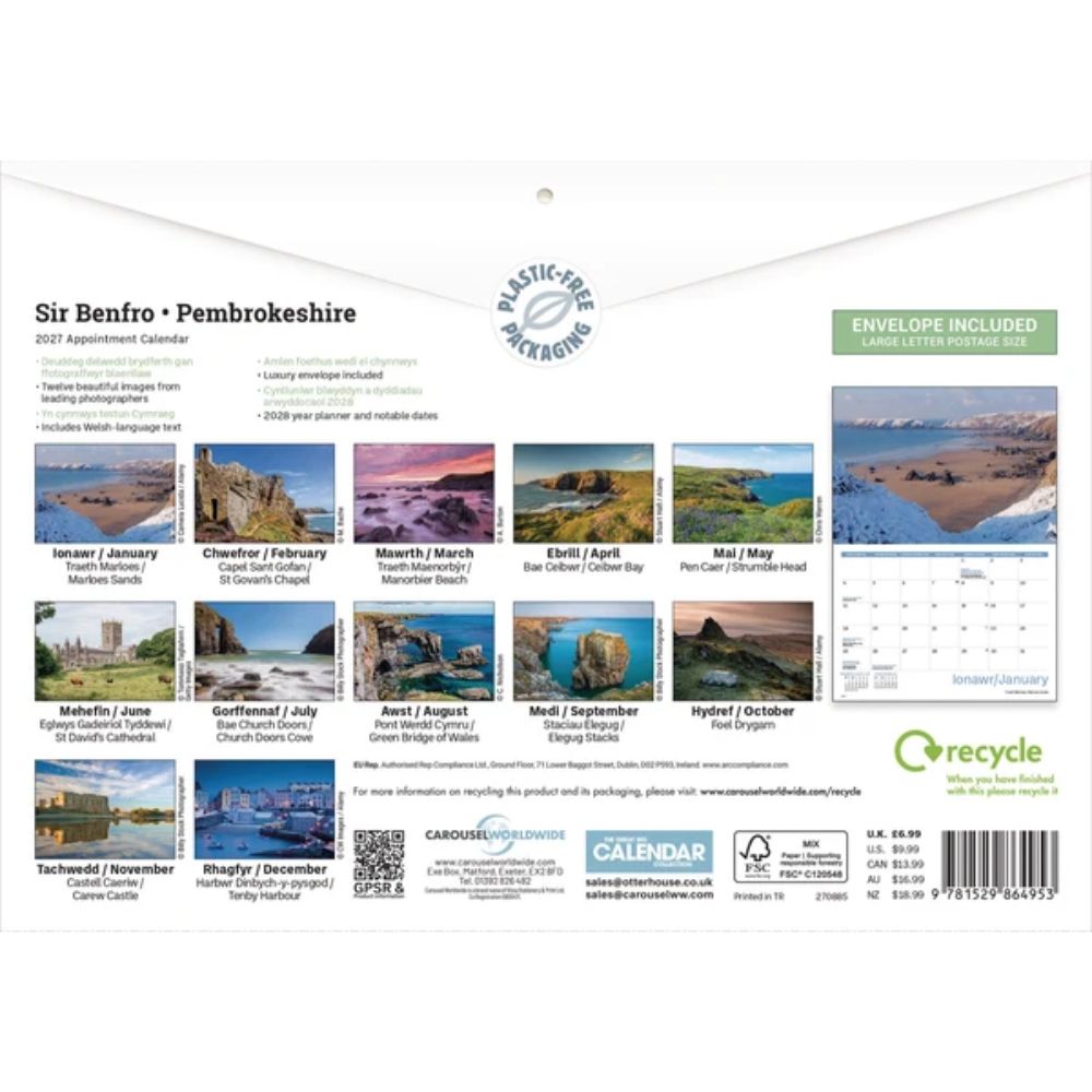 Otter House Pembrokeshire A4 Calendar 2027