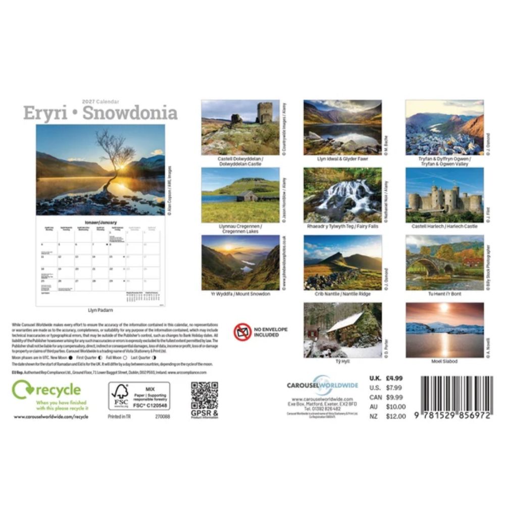 Otter House Snowdonia A5 Calendar 2027