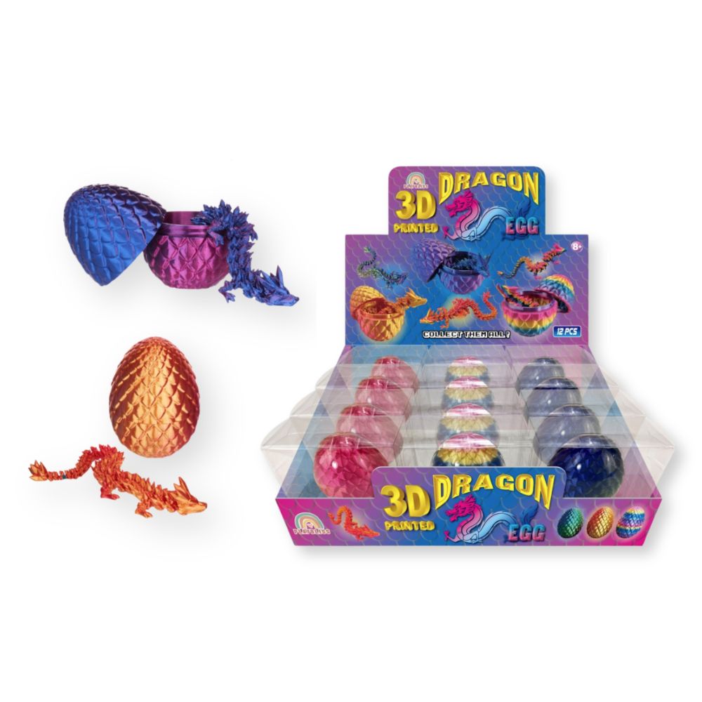 Otterdene 9cm 3D Printed Dragon in Egg (Choice of 3)