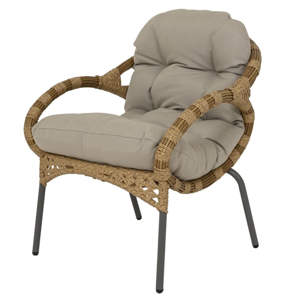 Outdoor Living Castel 2-Seater Wicker Bistro Set - Natural - Old Railway Line Garden Centre