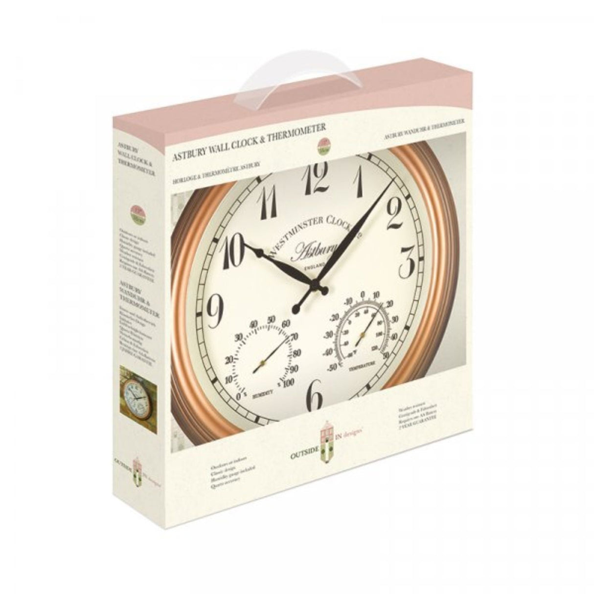 Outside In 15" Astbury Wall Clock, Thermometer & Hygrometer - Old Railway Line Garden Centre