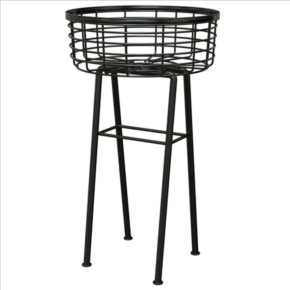 Panacea 24" Modern Farmhouse Wire Basket Plant Stand