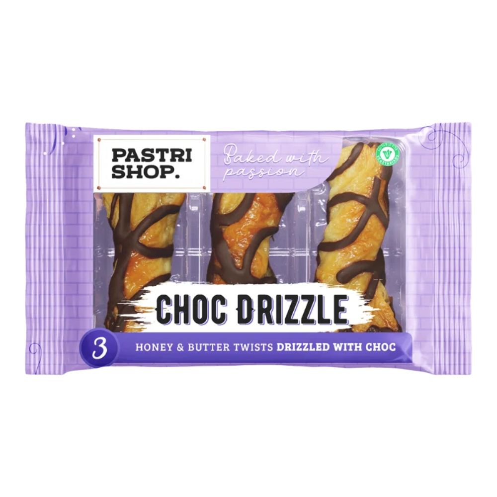 Pastri Shop 165g Chocolate Drizzle Twists (3 pack)