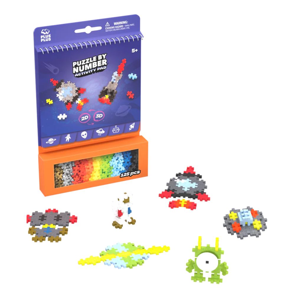 Plus Plus 125 piece Activity Pad - Space Construction Kit