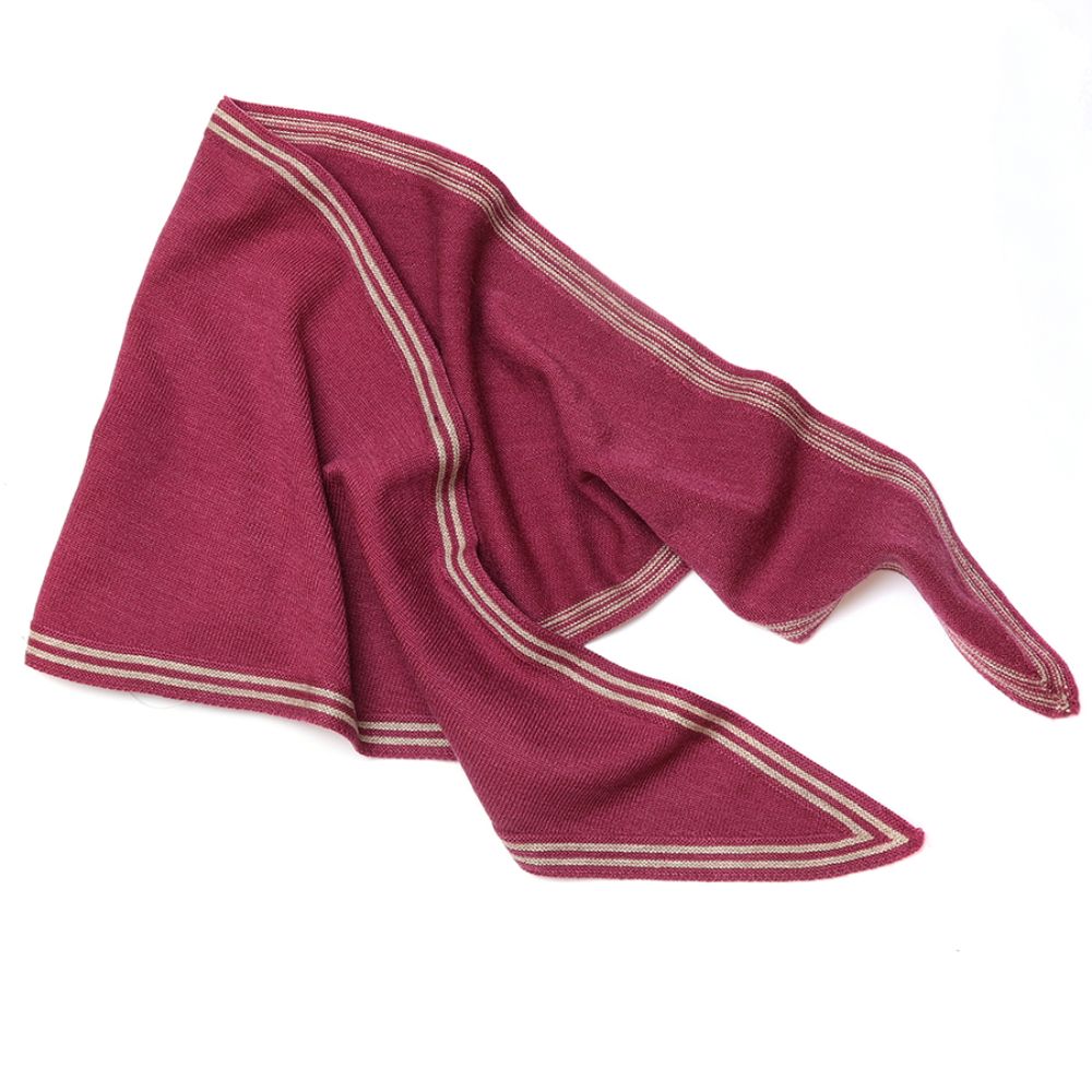 POM Amelia Berry Fine Knit Triangle Scarf