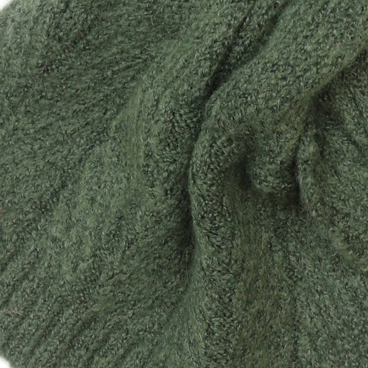 POM Charlotte Dark Khaki Herringbone Pull Through Scarf