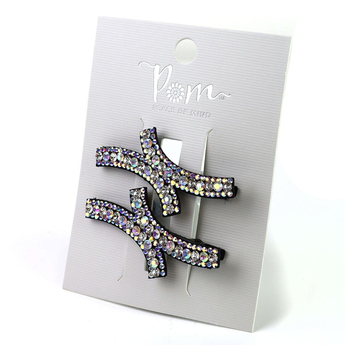 POM Clear Crystal Curves Hair Clip Duo