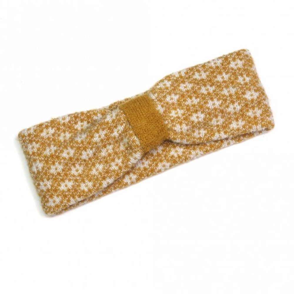 POM Mustard Scandi Floral Knot Headband