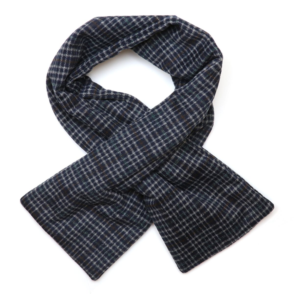 POM Reece Monochrome Check Pull Through Scarf for Men