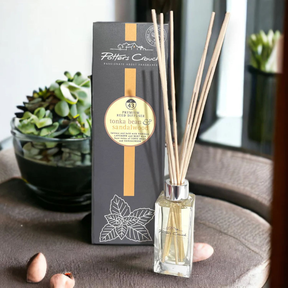 Potters Crouch 100ml Tonka Bean & Sandalwood Premium Reed Diffuser
