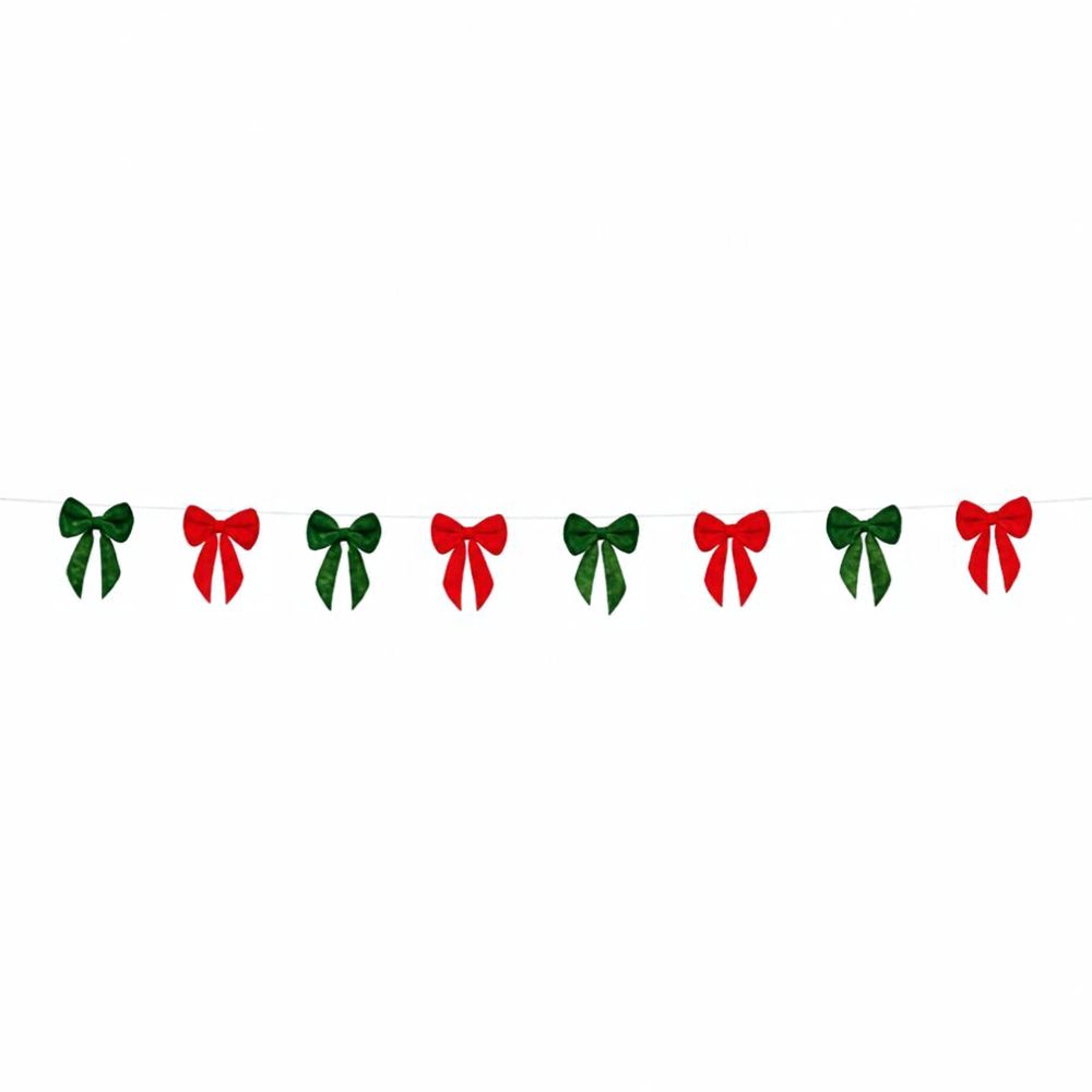 Premier 1.8m Felt Red and Green Bow Garland