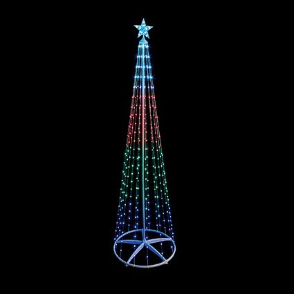 Premier 1.8m Lit Digital FlexiBrights Pyramid Tree with 220 Colour LEDs